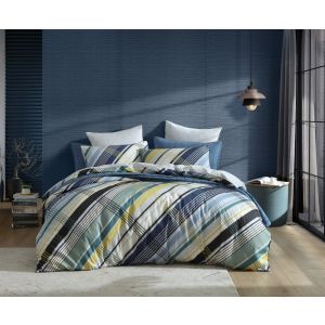 BEACH HOUSE BLUE QUEEN QUILT COVER SET