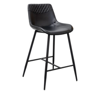 FLEET BAR STOOL BLACK FRAME BLACK SEAT