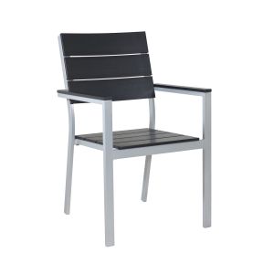 HARTWOOD SLAT DINING CHAIR SILVER/BLACK