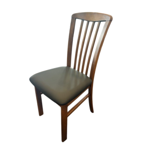 REIM DINING CHAIR LIGHT WALNUT FRAME BLACK PU SEAT