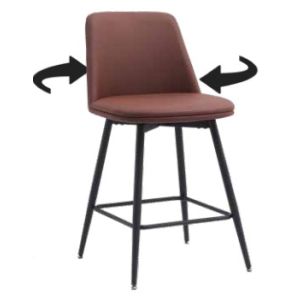 OSLO SWIVEL BAR STOOL BROWN PU