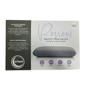 RENEW CHARCOAL INFUSED MEMORY FOAM PILLOW 10CM